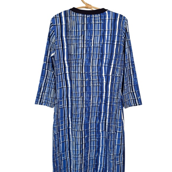 J. McLaughlin Biscayne Dress Nautical Blues Knee Length Catalina Cloth Size M - Picture 11 of 12